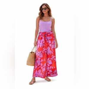 House of Harlow 1960 Red and Pink Wide Leg Pants